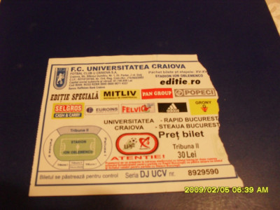 Bilet U Craiova - Rapid, U Craiova-steaua foto