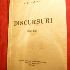 N.Titulescu - Discursuri 1936 -Ed.Monitorul Oficial -Prima Ed.
