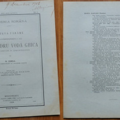 Iorga , Cateva farame din coresp. lui Al. Voda Ghica , Domn si Caimacam , 1906