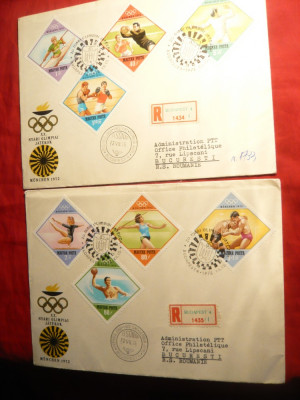 2 Plicuri FDC - Olimpiada Munchen - 1972 Ungaria ,8 val. foto