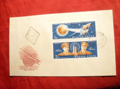 Plic FDC - Cosmos - Vostok 3 si 4 -1962 Ungaria , 2 val. foto