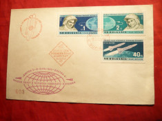 Plic FDC - Cosmos - Vostok 3 si 4 -Bulgaria 1962 , 3 val. foto