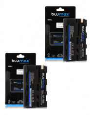 BLUMAX | 2 Acumulatori pt Sony NP-F550 NPF550 NP F550 F970 NP-F750 | 2400 mAh foto