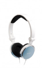 Casti stereo A4Tech L-600-3 Light Blue clasice cu fir de 2m, jack 3.5mm, sensibilitate 102dB, design pliabil foto