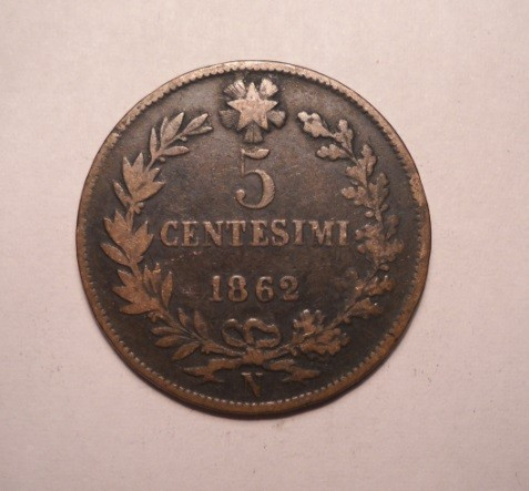 Italia 5 Centesimi 1862 N
