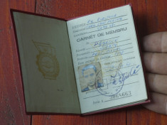 carnet de membru Uniunea generala a sindicatelor din Romania UGSR / RSR -anii 60 foto