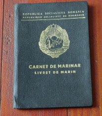 Carnet de Marinar / Livret de Marin - Republica Socialista Romania / RSR anii 60 foto