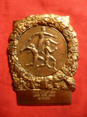 Placheta -Sport -Campion RPR 1949 Seniori -Federatia Atletism ,bronz ,h= 9 cm foto