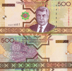 TURKMENISTAN 500 manat 2005 UNC!!! foto