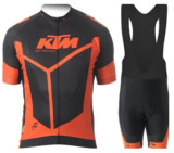 Echipament ciclism KTM red set pantaloni cu bretele tricou jersey bib, Tricouri