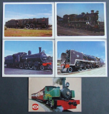 R.S.AFRICA 1983 - LOCOMOTIVE, 5 CARTI POSTALE - AS 012B foto