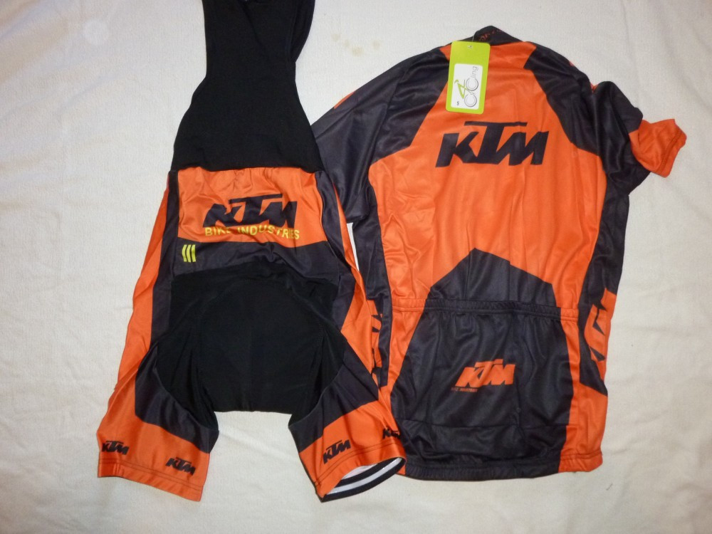 Echipament ciclism KTM red set pantaloni cu bretele tricou jersey bib,  Tricouri | Okazii.ro