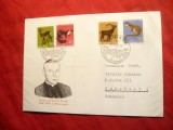 Plic FDC -Fauna - Pro Juventute 1967 Elvetia , 4 val. ,Crucea in relief , PAPA