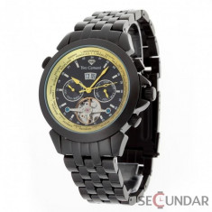 Ceas Yves Camani Navigator Worldtimer Automatik Black/Yellow YC1029-N Barbatesc foto