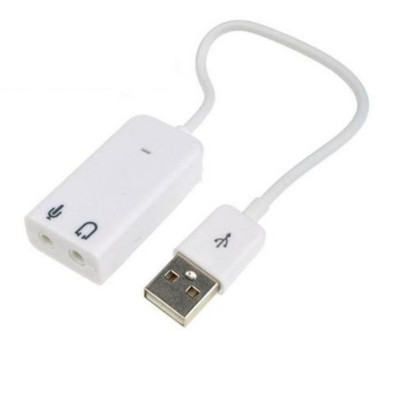 Placa audio externa (de sunet) cu fir USB 2.0 Led 1 iesire 1 microfon foto