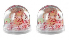 Set de 2 globuri cu inimioare personalizate foto