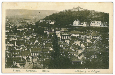 2803 - BRASOV, Panorama - old postcard, CENSOR - used - 1916 foto