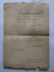 RARITATE! BREVET FERDINAND SERV.CREDINCIOS CLS.I PLT. MAJOR JANDARMI 1923 foto