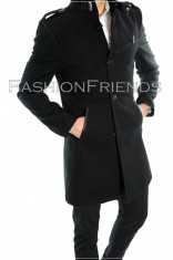 Palton tip ZARA negru - palton barbati - palton slim fit - cod 5749 foto
