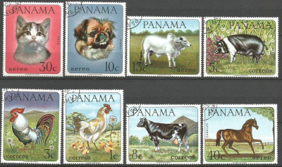!!! PANAMA - ANIMALE DOMESTICE - 1967 - STAMPILATE / CELE DIN IMAGINE foto