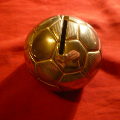 Pusculita - Minge de Fotbal , metal argintat , d= 7 cm