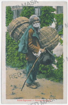 2773 - SIBIU, Ethnic, Gypsy a basket - old postcard - unused - 1917 foto