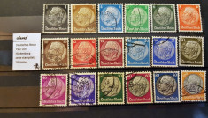 Deutsches Reich Paul von Hindenburg serie stampilata 18 timbre foto
