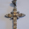 Pandantiv din argint cruce cu zirconii sampanie - 316