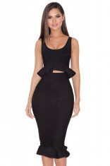 BAN358-1 Compleu bandage din top si fusta midi foto