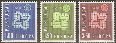 Portugalia 1961 - cat.nr.888-90 neuzat,perfecta stare foto