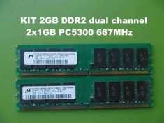 Memorie RAM PC DDR2 2GB KIT PC5300 667MHz Crucial - Micron Technology foto