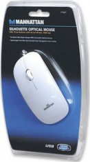 Mouse Optic Manhattan USB Silhouette 1000 dpi White foto