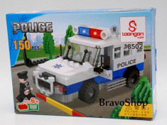 Jucarie constructiva - Masina politie 150 piese, joc compatibil lego foto