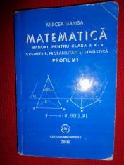 Matematica ptr clasa 10-a geometrie,probabilitati,statistica profil M1- Ganga foto