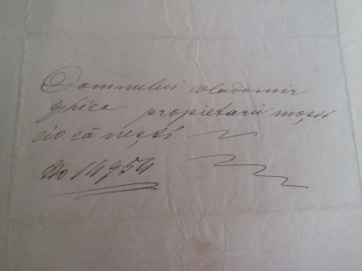SCRISOARE ADRESATA Dl VLADIMIR GHICA 1863. foto