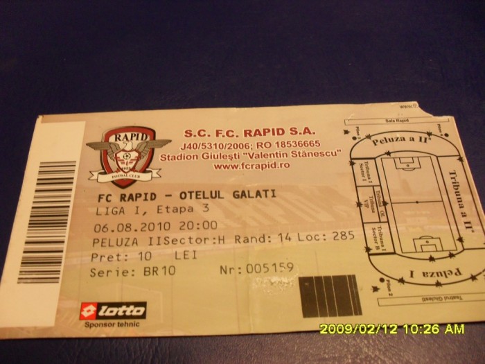 Bilet Rapid - Otelul Galati