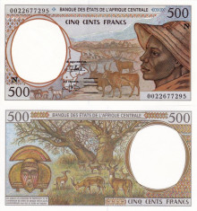 CENTRAL AFRICAN STATES 500 francs 2000 - litera N UNC!!! foto