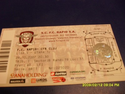 bilet Rapid - CFR Cluj foto