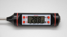 Termometru digital universal cu sonda si afisare LCD - Ideal pentru alimente, lichide, camera etc. foto