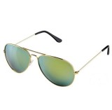 Ochelari de soare unisex model Aviator lentila anti-reflexie rama aurie gold uv