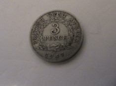 British West Africa 3 pence 1947 H foto