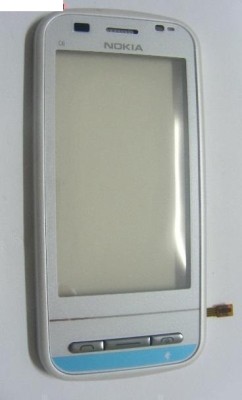 Geam+Touchscreen Nokia C6 (+Rama Fata) Alb Original foto