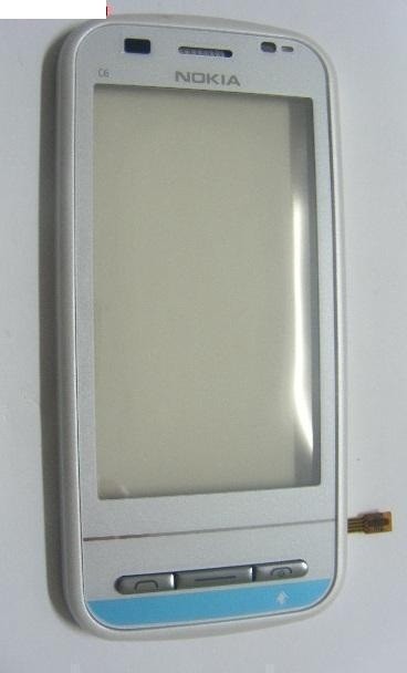 Geam+Touchscreen Nokia C6 (+Rama Fata) Alb Original
