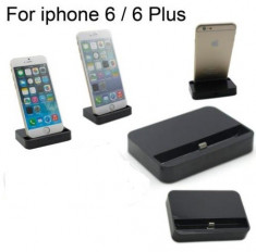 Dock negru incarcare compatibil Iphone 5 , 5s, 6 si 6 plus 5.5 + folie ecran foto