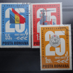LP813-a XXV-a aniversare a Proclamarii Republicii-Serie completa stampilata 1972