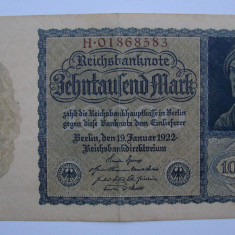 Reichsbanknote 10000 mark 1922 - bancnota 10000 marci 19 ianuarie 1922 Berlin