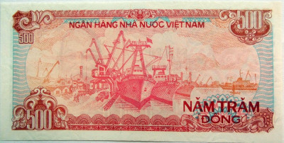 Bancnota exotica 500 DONG - VIETNAM, anul 1988 * Cod 833 = UNC foto
