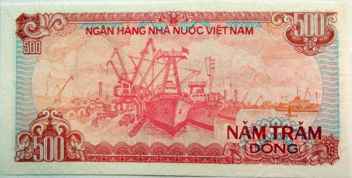 Bancnota exotica 500 DONG - VIETNAM, anul 1988 * Cod 833 = UNC