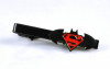 AC cravata model SUPERMAN metalic negru black + cutie simpla cadou, Argintiu