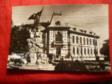 Ilustrata Targu-Jiu -Liceul nr.1 ,Monument T.Vladimirescu ,circulat 1970, Circulata, Fotografie